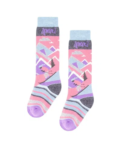 Deux Par Deux Girls' Winter Ski Socks With Merino Wool - Baby In Multi
