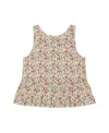 Deux Par Deux Girls' With Flounce Small Flowers Printed Tank Top - Little Kid