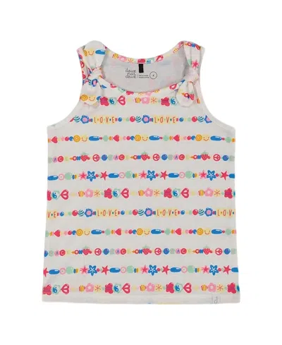Deux Par Deux Girls' With Knots Candies Tank Top - Little Kid