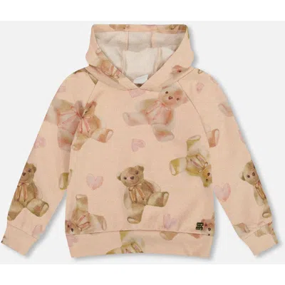 DEUX PAR DEUX DEUX PAR DEUX GLITTERING FRENCH TERRY HOODIE TEDDY BEAR