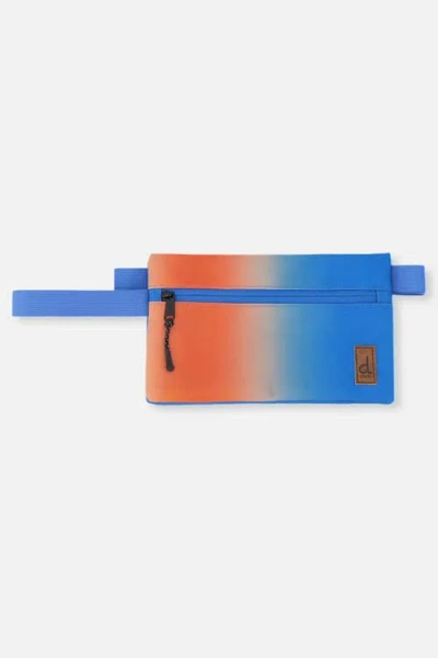 Deux Par Deux Kids'  Gradient Practical Double-compartment Pencil Case In Blue And Orange Gradient