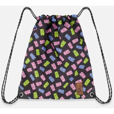 Deux Par Deux Kids'  Gummy Bears Lightweight Durable Drawstring Bag In Multi