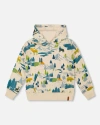 Deux Par Deux Hooded Fleece Sweatshirt In Multi