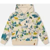 Deux Par Deux Hooded Fleece Sweatshirt In Neutral