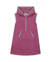 Deux Par Deux Girl's Hooded Terry Beach Dress Candy Pink In Candy Pink