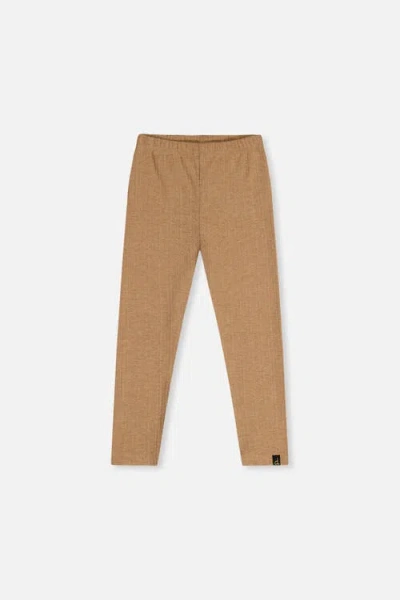Deux Par Deux Kids'  Jacquard Chevron Elastic Waist Leggings In Brown