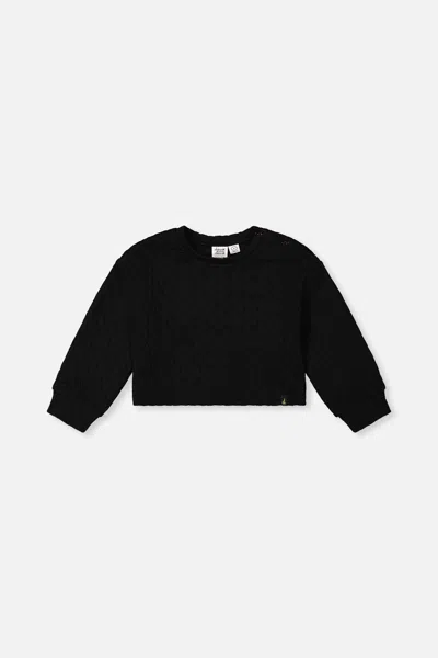 Deux Par Deux Kids' Jacquard Sweatshirt Black