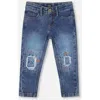 Deux Par Deux Jeans With Embroideries In Blue