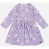Deux Par Deux Jersey Dress With Pockets Unicorn In Purple