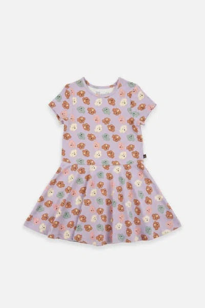 Deux Par Deux Kids'  Jersey Drop Waist Flowy Skirt Dress In Purple