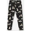 Deux Par Deux Jersey Leggings With Dalmatians In Black