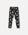 Deux Par Deux Jersey Leggings With Dalmatians In Black