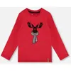 Deux Par Deux Jersey T-shirt With Moose In Red