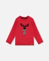 Deux Par Deux Jersey T-shirt With Moose In Red