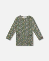 Deux Par Deux Jersey Tunic With Floral In Multi