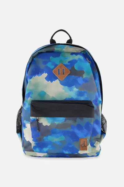 Deux Par Deux Kids Backpack Blue And Grey Camouflage