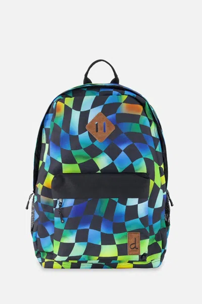 Deux Par Deux Kids Backpack Blue Checkered Print In Multi