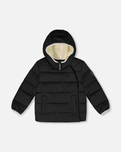 Deux Par Deux Kids Gender Inclusive Compressible Winter Puffy Coat Designed For Car Seat In Black