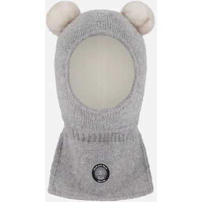 Deux Par Deux Kids Gender Inclusive Knit Balaclava In Gray