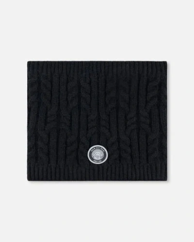 Deux Par Deux Kids Gender Inclusive Lined Winter Neckwarmer In Black