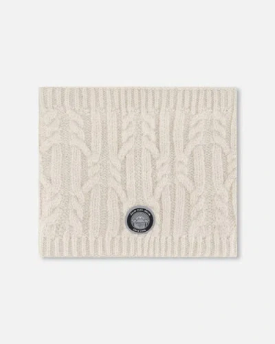 Deux Par Deux Kids Gender Inclusive Lined Winter Neckwarmer In White