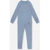 Deux Par Deux Kids Gender Inclusive Merino Wool Base Layer Set In Blue