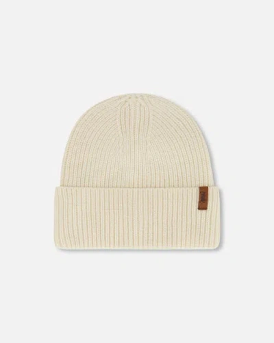 Deux Par Deux Kids Gender Inclusive Mid-season Knit Hat In White
