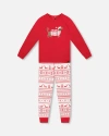 Deux Par Deux Kids Gender Inclusive Organic Cotton Two-piece Pajama Set In Red