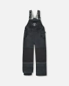 Deux Par Deux Kids Gender Inclusive Solid Play Overall Snow Bib In Black