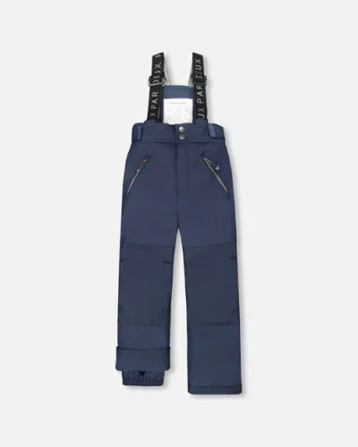 Deux Par Deux Kids Gender Inclusive Solid Play Snow Pants In Blue