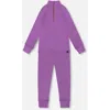 Deux Par Deux Kids Gender Inclusive Two-piece Thermal Underwear Set In Purple