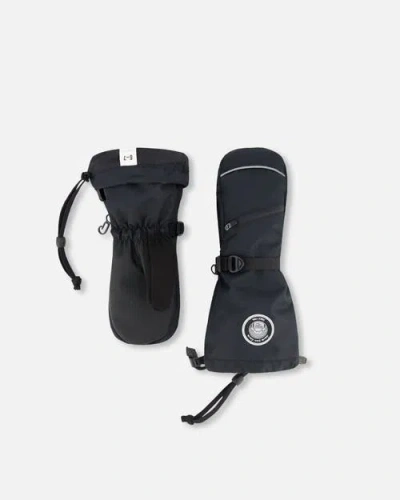 Deux Par Deux Kids Gender Inclusive Winter Mittens Teknik In Black
