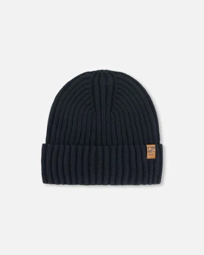 Deux Par Deux Kids Unisex Cuffed Knit Hat Black