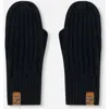 Deux Par Deux Kids Unisex Knit Mittens Black In Black