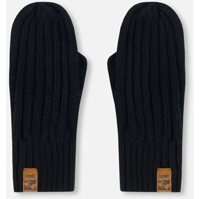 Deux Par Deux Kids Unisex Knit Mittens Black