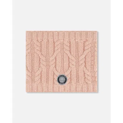 Deux Par Deux Kids Unisex Knit Neckwarmer Light Pink In Silver Pink