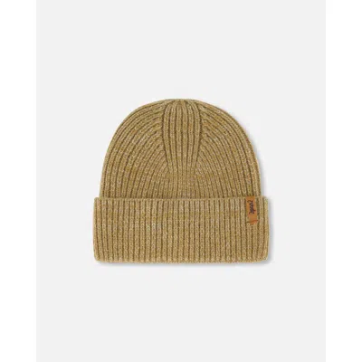 Deux Par Deux Kids Unisex Mid-season Knit Hat Taupe In Pine Bark