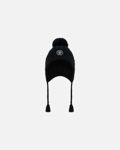 Deux Par Deux Kids Unisex Peruvian Knit Hat Black In Anthracite