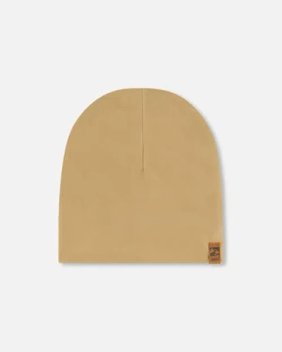 Deux Par Deux Kids Unisex Solid Beanie Hat Beige