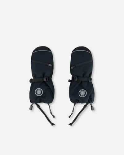 Deux Par Deux Kids Unisex Technical Mittens Black In Anthracite