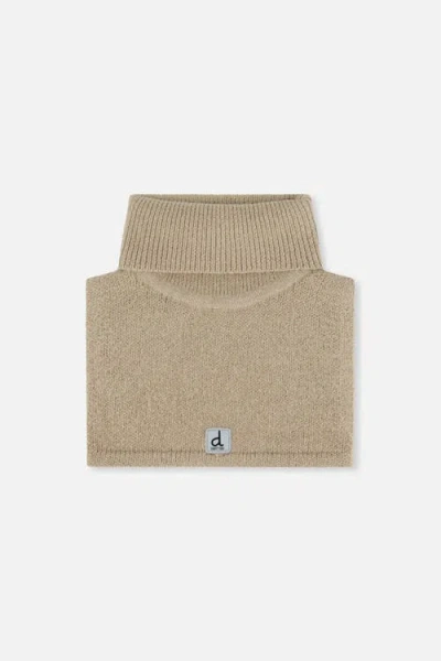 Deux Par Deux Kids'  Knit Fleece Lined Foldover Turtle Neckwarmer In Brown