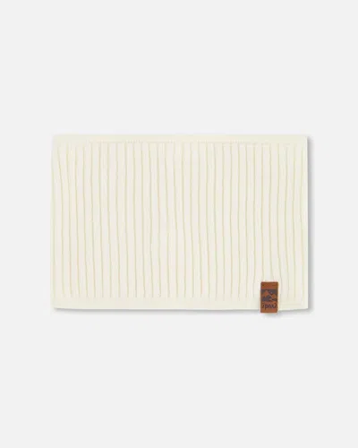 Deux Par Deux Kids' Knit Neck Tube Off White In Gray