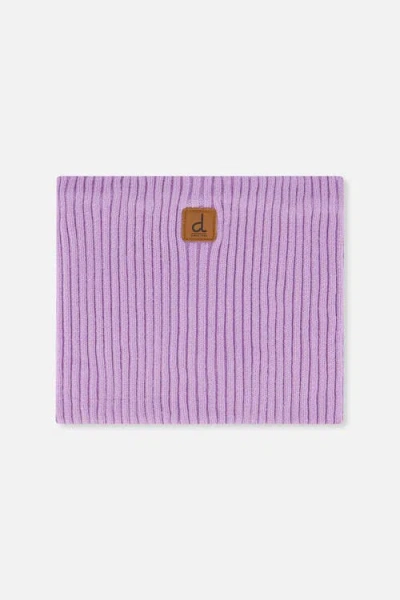 Deux Par Deux Kids'  Knit Ribbed Logo Neckwarmer In Purple