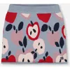Deux Par Deux Knit Skirt With Apple Heart Jacquard In Gray