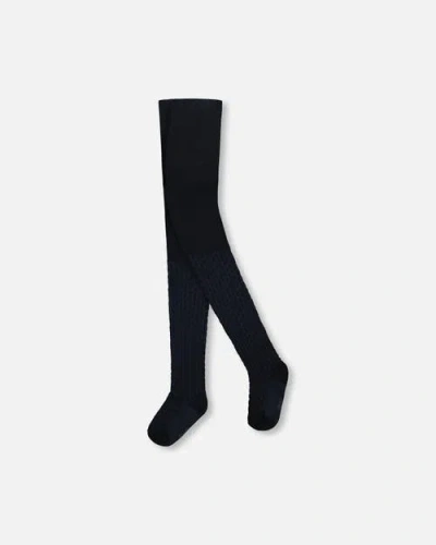 Deux Par Deux Babies'  Knit Tights In Blue