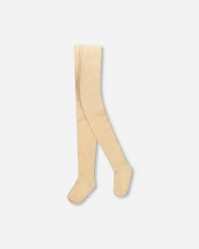 Deux Par Deux Kids'  Knit Tights In Orange