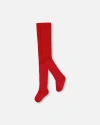 Deux Par Deux Knit Tights With Tone-on-tone Star In Red