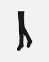 Deux Par Deux Knit Tights With Unicorns And Hearts In Black
