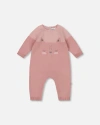 Deux Par Deux Knitted Bi-color Cat Romper In Multi