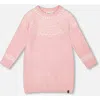 Deux Par Deux Knitted Dress With Norvegian Jacquard In Pink